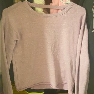 light purple long sleeve crop top
